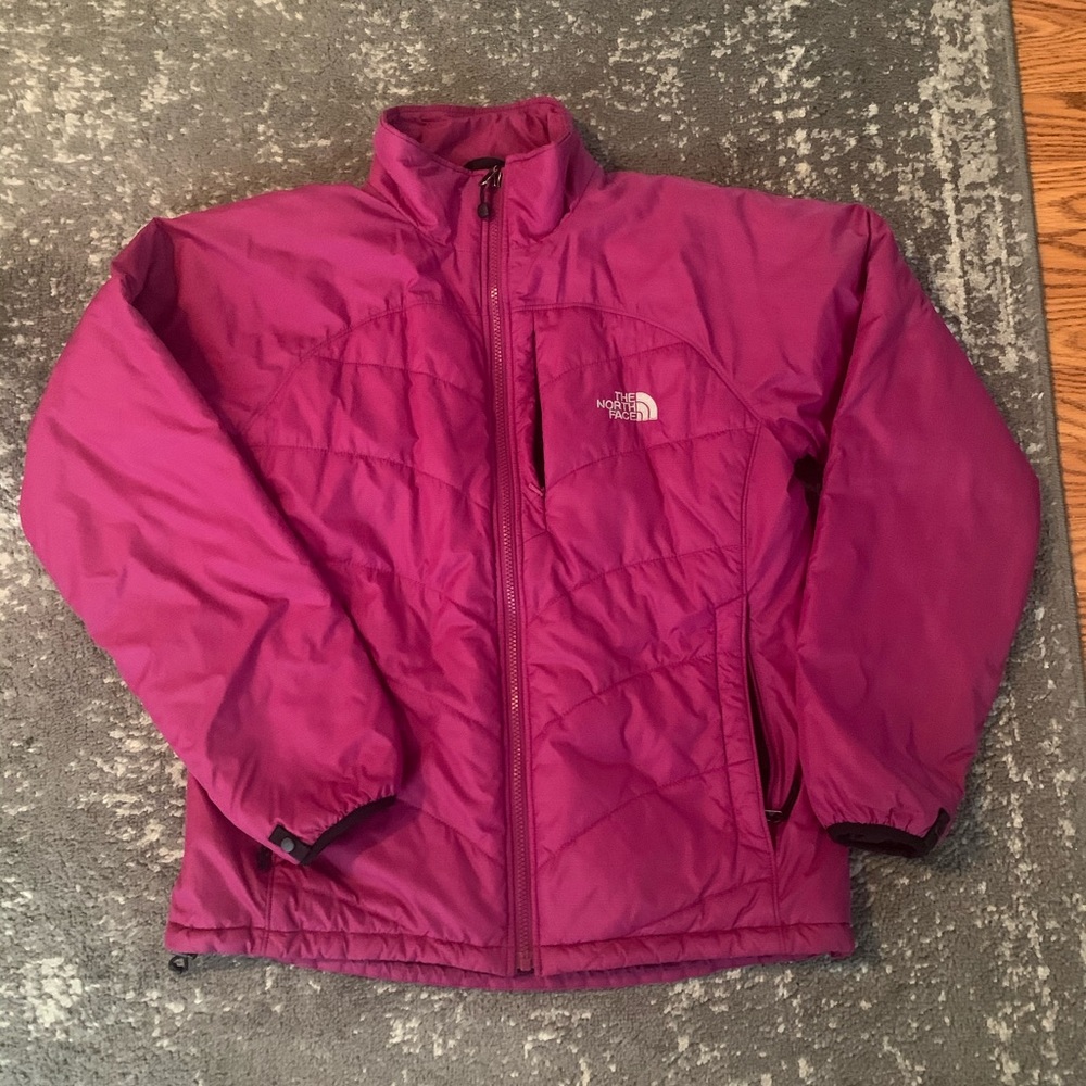 Magenta The North Face puffer jacket